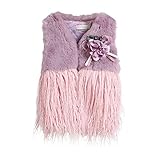 (プタス)Putars ベビー服 子供服 コート フェイクファー ベスト 女の子 二色 フリンジ付き 可愛い 秋 冬 スポーツ 運動会 旅行 記念日 プレゼント 18ヶ月-5歳