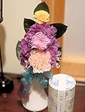 違いを見せれる仏花100％プリザーブドフラワーお線香付き造花無しこのサイズでこの価格！ サイズ高さ約30㎝横約12㎝　お供え　仏壇　(紫乃 お線香付き)