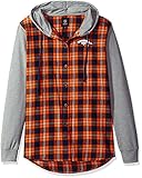 NFLデンバー・ブロンコスWomens NFLレディース軽量フランネルフード付きジャケット、XL、オレンジ