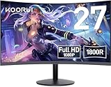 KOORUI モニター 27インチ 75Hz 5ms 湾曲 VAパネル 非光沢 ゲーミングモニター (フルHD/sRGB/1800R 曲面/HDMI/VGA/傾き調整) 27N5C