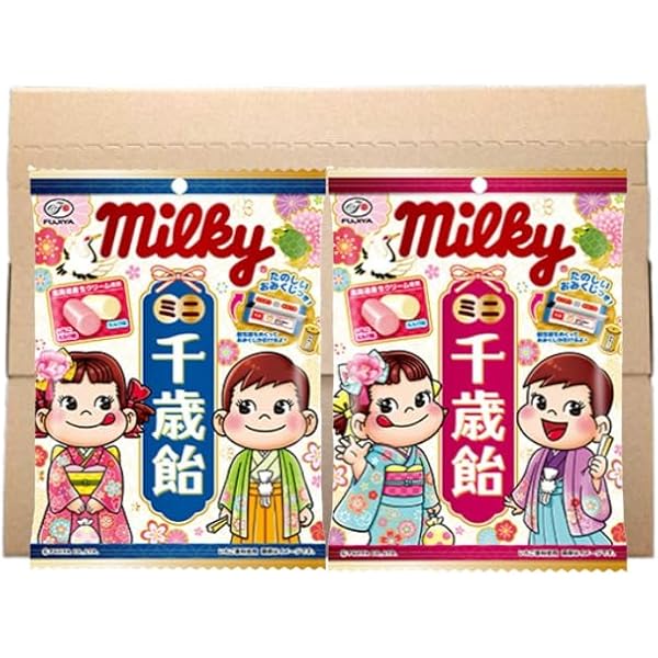 Amazon.co.jp: 不二家 ミルキー ミニ 千歳飴 袋 65g ×4袋セット PSJBOX