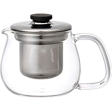 KINTO 8308 Unita Teapot, 15.2 fl oz (450 ml), Stainless Steel, Dishwasher Safe, Heat Resistant Glass