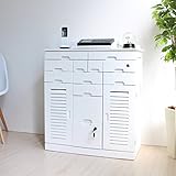 ファックス台 電話台 FAX台 完成品 鍵付き 幅72cm TEL台 引出し 引出しいっぱい 桐 白 ホワイト チェスト 天然木 モデム収納 配線収納 プリンター台 ルーター収納 ケーブル収納 SA787WH