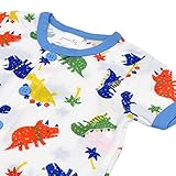 アスナロ（パジャマ・ルームウェア） 半袖パジャマ ベビー 男の子 子供 恐竜 腹巻付 プリント 寝間着80 ホワイト