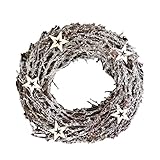 彩か SAIKA 【クリスマス】 リース 茶 白 ブラウン ホワイト デコレーション 飾り Frost twig & Star Wreath CGX-222