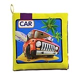 Tovadoo 布絵本 動物絵本 ファーストブック 音が鳴る絵本 乗り物 ソフト 布のおもちゃ 知育玩具 0-3歳 お出かけ絵本 知育玩具 着脱バンド付き プレゼント