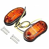 Ruanyi 2PCS 2W黄色のサイドマーカーランプ車のトラックのトレーラーのためのランププラスチック車のサイドマーカーランプ/ブレーキ信号装飾ランプ10~30V