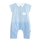 L-LIANG ベビースリーパー 寝袋 赤ちゃん寝具 新生児～3歳頃向け、ラミー綿 通気性/クール性抜群 春夏向け 出産祝いギフト (ブルー, Ｍ)