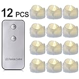 キャンドル リモコン、PChero　ledキャンドルライト、バッテリ駆動の電子キャンドル、飾り用キャンドル(12PCS)