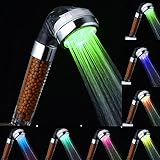 シャワーヘッド、LEDシャワーヘッド。 7色の変化するLEDハンドヘルドシャワーシャワーフィルターヘッドスプリンクラーシャワーヘッド温度感受性ドライスキンバスルーム入浴アクセサリー