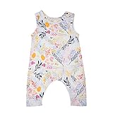 PER　ベビー服　ロンパース ジャンプスーツ　オーバーオール 　袖なし　可愛い　花柄　女の子　幼児　コットン (XL)
