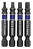 IRWIN Tools 1902389 Impact Performance Series Screwdriver Power Bits, Assorted Hex, 2-Inch Length, 4