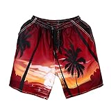ショートパンツ メンズ Dafanet メンズ 水着 防水 速乾 海パン サーフパンツ サーフトランクス 海水パンツ サーフ系 膝上丈 薄手 スイムウェアー プリント 個性 ゆったり ハーフパンツ ス