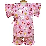 甚平スーツ ヨーヨー柄 定番 キッズ 女の子 子供 日本製 夏物 七夕 夏祭り j-71588 95cm ピンク