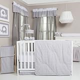 Baby Girl/Boy Neutral Circles Gray and White 3 Piece Crib Bedding Set Quilt, Sheet, Skirt Nursery Ro