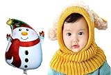 あったか ウサギ 耳 スヌード 赤ちゃん ベビー ネックウォーマー バルーン セット (5.イエロー)