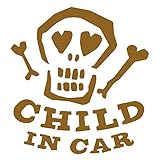 imoninn CHILD in car ステッカー　【シンプル版】　No.31　ガイコツさん　（ゴールドメタリック）