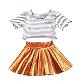 Tovadoo 子供服 ベビー服 女の子 トップス+スカート 春夏 半袖 縞模様 レトロ風 プリンセス 可愛い プレゼント 通学 旅行 海遊び 6-24ヶ月