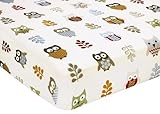 Night Owl Fitted Crib Sheet for Baby/Toddler Bedding Sets by Sweet Jojo Designs - Owl Print by Sweet