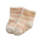 オーガニックコットン ベビー ふんわりパイルソックス 10-12cm (ボーダー・ピンク)【ORGANIC GARDEN】NS8610