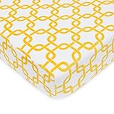 TL Care Heavenly Soft Chenille Crib Sheet, Golden Yellow Gotcha, 28 x 52 by TL Care
