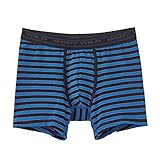 [ボディワイルド] ボクサーパンツ ボクサーブリーフ 綿混 ストレッチ 伸縮 ボーダー BWE199J 前あき メンズ ブルー M