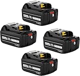 Boetpcr 互換 マキタ 18v バッテリー BL1860B 6000mAh大容量 4個セット マキタ 18v BL1815N BL1820B BL1840B BL1850B BL1860Bなどに対応可能 残量表示✙自己故障診断 BMS基板搭載 PSE、CE認証取得済み 耐久性が高い ブラック