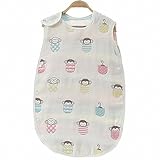 (newjp)6重ガーゼ スリーパー 綿100％ 赤ちゃんのパジャマ 寝冷え防止 (カラフルマンキ)