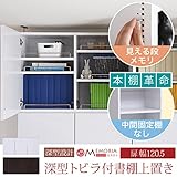MEMORIA 棚板が1cmピッチで可動する 深型扉付上置き幅120.5
