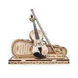 つくるんです® 日本語説明書付 3D ウッドパズル オーナメントシリーズ (ヴァイオリン)