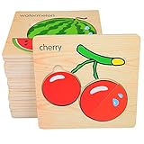 Mamimami Home 積み木 木製 フルーツ　パズル 知育玩具 モンテッソーリおもちゃ ベビーギフト 幼児 子供 教育 教材 誕生日プレゼント 出産祝い 1ゼント