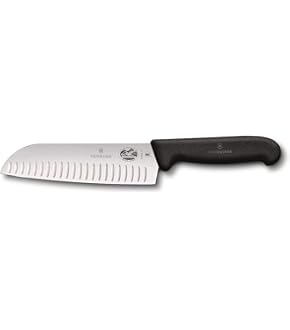 Amazon | Victorinox Santoku Knife Fluted Edge, Black