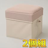 山善(YAMAZEN) (2個組)収納ボックススツール(取っ手付) (幅29 奥行29) MSS-CHPT(BE)*2 ベージュ