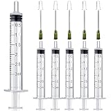 TOUFEIYUAN シリンジ5枚3ml 注射器、補修用注射器、液体測定シリンジツール個別に密封された、キャップ付きの鈍い針。科学実験室、給餌ペット、猫 犬投薬器 給水器、インク注入、オイルまたは接着剤アプリケーター用 (3ml-5枚)
