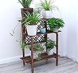 耐腐食性の木製のインテリアはしごのフラワーラックソリッドウッドのバルコニー多層木製の花の棚梅の花のポットフレーム ( 色 : #1 )