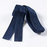 紗や工房 ストレッチリボン 約100cm 青 ハンドメイド アクセサリーパーツ