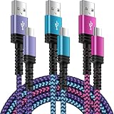 USB Type C ケーブル 【1.8m 3本*3色】 3A急速充電 QC3.0対応 タイプｃ充電ケーブル 高耐久 ナイロン USB A to USB C ケーブル Xperia XZ2 XZ3, Galaxy A20 A21 S10 S10+, Sense 3/4 などのType -C機器対応
