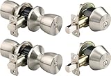 Brinks 2798-119 Bell Style Keyed Alike Door Knob and Deadbolt Set, Satin Nickel, 2-Pack by BRINKS