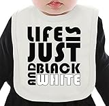 Life is Just Black And White Slogan ネクタイを有する有機ビブ Medium