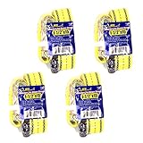 HFS 4pcs 1-1/2" x 15 ft Heavy Duty Ratchet Cargo Tie Down Straps 3000 lbs Dual J-Hooks [並行輸入品]