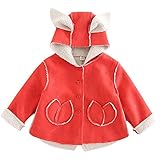 Pettigirl女の子かわいいロングイヤースエードラムズウールコットンコートジャケット , スパイシーオレンジ , 90cm