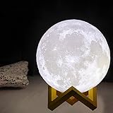 3d印刷MoonランプLED照明ナイトライト、mookzz魅惑的な3 - D Full Luna Lunarベッドサイドライト、Magical Baby Moonlight Withスタンド、ホームデ