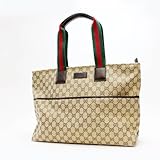 [グッチ] GUCCI GGキャンバス マザーズバッグ トートバッグ ベージュ ウェビングライン 155524 【中古】