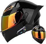 システムヘルメット バイク フルフェイス ブルートゥース付き SOMAN955-S フリップアップ メンズ レディース 四季対応 ジェット ダブルシールド オートバイ 大きいサイズ 洗える裏地 日焼け止め UVプロテクションBluetooth 超軽量 耐衝撃 男女兼用 オールシーズン DOT公認 (M,F05) [並行輸入品]