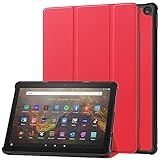 Fire HD 10 ケース 【COKOVI】Fire HD 10 2023 ケース Fire HD 10 カバー Fire HD 10 タブレット ケース 新型 オートスリープ機能付き スタンド機能付き 耐衝撃 三つ折り 全面保護型 スマートケース (Fire HD10 2023, 赤)