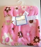 Cutie Pie Baby Blanket: Pink with Brown and White Flowers by CUTIE PIE BABY, INC