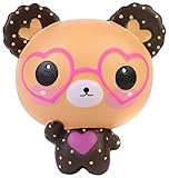 Aolige Squishies Slow Rising Jumbo Kawaii Cute Glasses Bear Creamy Scent for Kids Party Toys Stress 