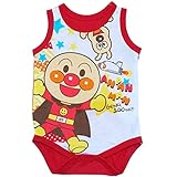 【本体綿100％】2017年 夏物 アンパンマン 天竺 ビッグプリント ノースリーロンパス レッド◇90cm