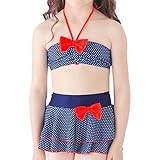 YY-Natuhi ドット柄 ベビー 女の子 水着 タンキニ セパレート 三点セット ビキニ 可愛い キッズ 女児水着 スイムウェア UVカット ワンピース 子供 幼児 フリル 海水浴 水泳 プール 