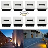 埋め込み式ライト FVTLED 防水地中埋込型ライト ガーデンライト アウトドアランプ 屋外の歩道/車道/芝生/庭などの照明用 CE RoHS認証 (8pcs, 白ーウォームホワイト)